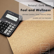 YSAGi Double-Sided Desk Mat, Eco Cork & Leather Desk Protector, Large Mouse Pad & Writing Pad for Office/Home (Khaki+Cork, 47.2