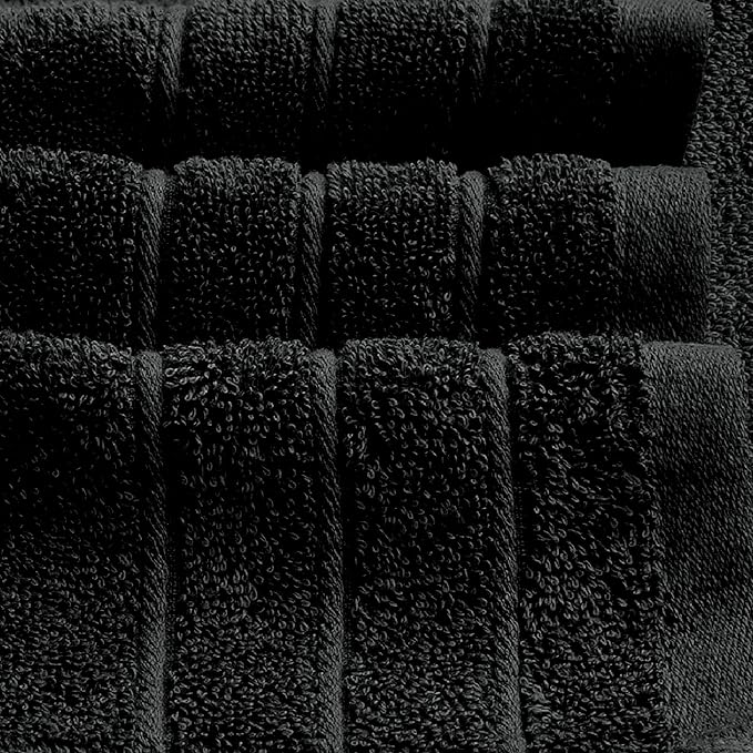 Tens Towels Pack of 2 Extra Large Bath Sheets 35 x 70 Inches, 100% Cotton, Larger & Lighter Weight, Quicker to Dry, Super Soft & Absorbent, Oversized Bath Towels, Black