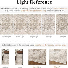 Taupe Area Rug 4x5 Washable Vintage Carpet for Office Kitchen Non Slip Retro Distressed Door Mat Low Pile Soft Oriental Medallion Thin Small Throw Rug Entryway Bedroom Bathroom Dining Room