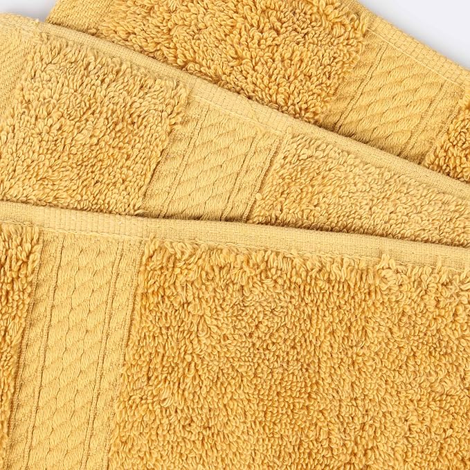 BLUENILEMILLS Madison Egyptian Cotton Bath Towels, Towel Set for Bathroom, Shower, Hotel, Plush, 800 GSM, Highly Absorbent and Ultra-Soft Towels, Bath Essentials, Towels, Set of 2, Gold