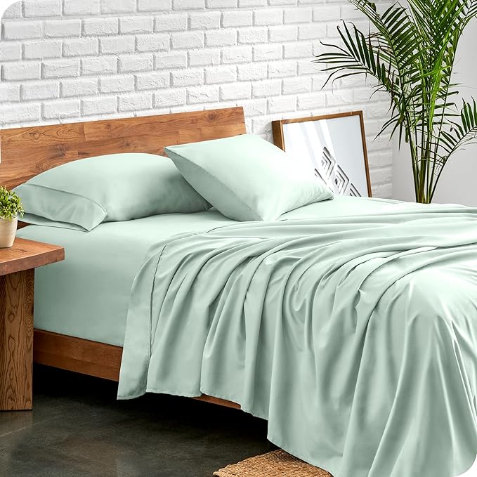 Bare Home King Sheet Set - Luxury 1800 Ultra-Soft Microfiber King Bed Sheets - Double Brushed - Deep Pockets - Easy Fit - 4 Piece Set - Bedding Sheets & Pillowcases (King, Spring Mint) BareHome