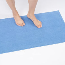 Cotton Paradise 100% Cotton Non Slip Bath Mats for Bathroom, 17x24 inch Soft Absorbent Quick Dry Machine Washable Floor Bath Mat, Sky Blue