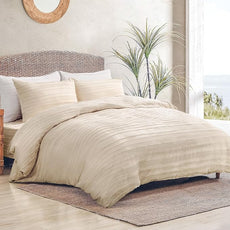 NEXHOME PRO Duvet Cover Full Size,3 Pieces Boho Tufted Duvet Cover Set, Soft and Lightweight Microfiber Comforter Cover Set for All Season (Khaki Full, 80 x 90)-No Comforter