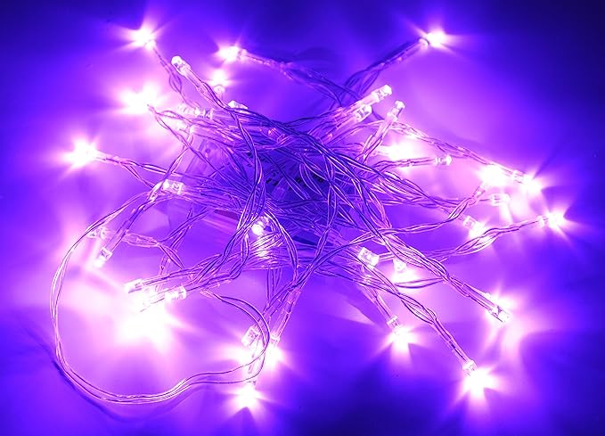 Karlling Battery Operated Purple 40 LED Fairy Light String Wedding Party Xmas Christmas Decorations(Purple,5 Pack)