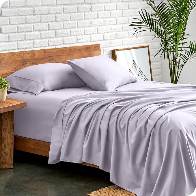 Bare Home Full Sheet Set - 1800 Ultra-Soft Microfiber Full Bed Sheets - Double Brushed - Deep Pockets - Easy Fit - 4 Piece Set - Bed Sheets (Full, Light Lavender) BareHome
