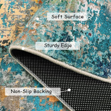 Lahome Modern Abstract 10x14 Area Rug for Living Room, Bedroom, Dining Room - Multicolor, Machine Made, Low Pile, Non Slip, Washable