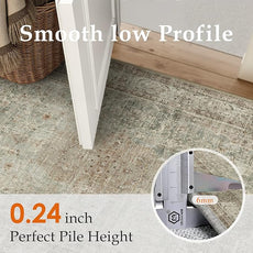 Sage Area Rug 6x9 for Living Room Washable Vintage Carpet Low Pile Non Slip Distressed Soft Traditional Retro Oriental Large Accent Throw Rug Office Bedroom Dining Room Playroom