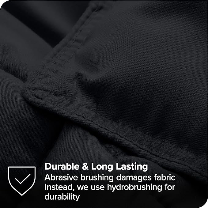 Bare Home Bed-in-A-Bag 7 Piece Comforter & Sheet Set - King - Goose Down Alternative - Ultra-Soft 1800 Premium - Bed Set (King, Black/Black)