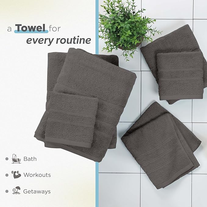 Martex 6-Piece Towel Set – Ultimate Performance – 100% Cotton – 2 Bath Towels – 2 Hand Towels – 2 Wash Cloths – Versatile – Low-Linting – Supersoft & Absorbent Bathroom Set – Easy Care – Eiffel Tower