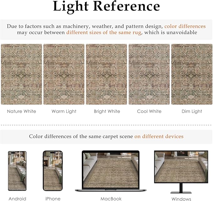 6x9 Washable Area Rug Brown Vintage Distressed Living Room Bedroom Large Throw Rug Non Slip Low Pile Soft Accent Indoor Floor Carpet for Dining Room Office Entryway Kitchen