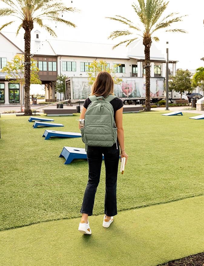 Travel Backpack for Women, 15.6 Inch College Laptop Backpack, Water Resistant Work Backpacks, Cute Quilted Bookbag