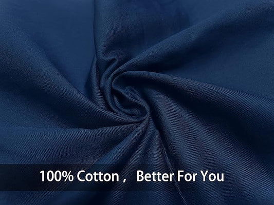 iMaylex Soft 100% Egyptian Cotton Zipper Pillow Case, Cozy and Lightweight Pillowcase, Easy Care, Navy Blue, Body, 20'' x 48''