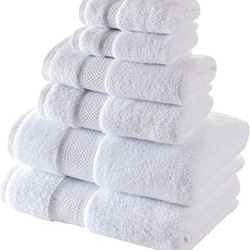 BAGNO MILANO Turkish Towels, Ultra Soft, Plush Luxury Turkih Cotton Bath Towels, Quick Dry Towel Set Made in Turkey (White, 6 Pcs Towel Set)