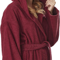 Arus Women's Hooded Classic Bathrobe Turkish Cotton Robe with Full Length Options