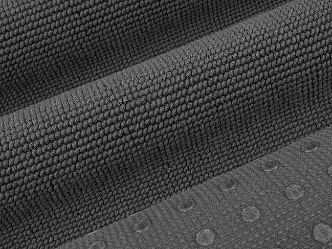 Cotton Paradise 100% Cotton Non Slip Bath Mats for Bathroom, 20x34 inch Soft Absorbent Quick Dry Machine Washable Floor Bath Mat, Dark Gray