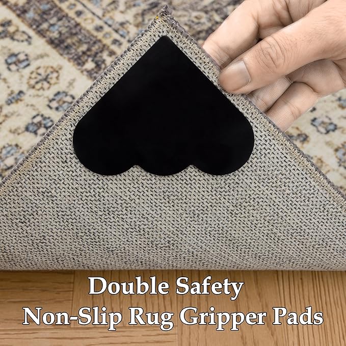 RCTJHOME 5'x7' Washable Area Rugs for loveseat Living Room/Twin Bedroom/Study Room, Modern Abstract Soft Carpet, Low Pile Floor Rug with Non Slip Backing for Dining Room, Retro Golden Brown Multi
