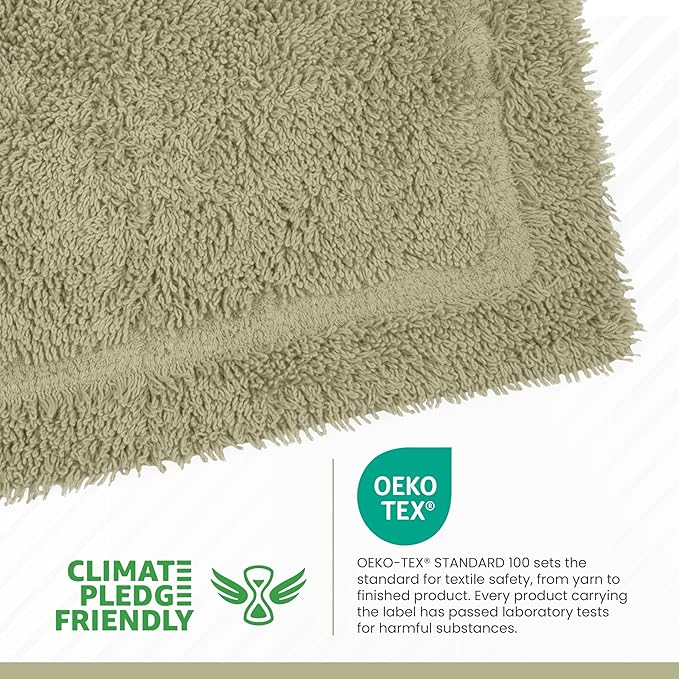 Martex 100% Cotton Ringspun Bath Rug Super Soft Super Absorbent Essential Bathroom Rugs Non-Slip Bath Mat Quick Drying Bath Mat Sea Green