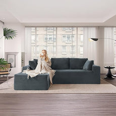 105''Sectional Cloud Couch with L Shaped Chaise,Modern Modular Sectional Sofa,Comfy Sectional Couches for Living Room,Bedroom,Apartment (Dark Grey, 105''W Left Facing Chaise)