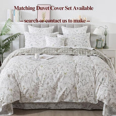 FADFAY Floral Sheets Colorful Butterfly Bed Sheets Set Vintage Botanical Bedding Shabby Branches Leaves Bedding Collections 100% Percale Cotton Breathable Soft Deep Pocket 4Pcs, California King Size