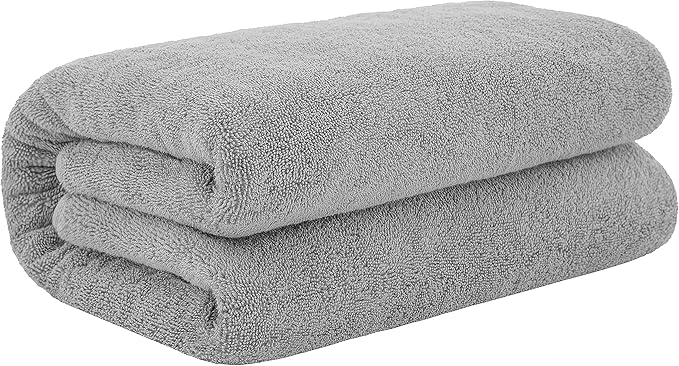 Cotton Paradise 100% Cotton 40x80 Oversized Bath Sheet, Extra Large Turkish Bath Towels for Bathroom, Light Gray Bathsheet