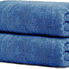 Tens Towels Pack of 2 Extra Large Bath Sheets 35 x 70 Inches, 100% Cotton, Larger & Lighter Weight, Quicker to Dry, Super Soft & Absorbent, Oversized Bath Towels, Blue