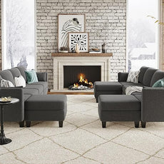 Modular Sectional Sofa, Convertible U Shaped Sofa Couch with High Density Memory Foam, 6 Seat Comfy Modular Sofa Couch for Living Room, Modern U Shaped Sectional Sofa, Dimgrey