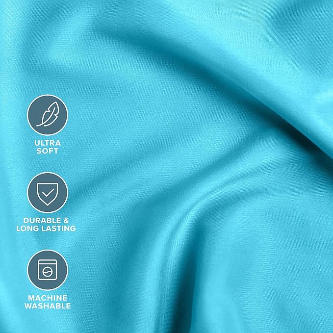 Bare Home Bed-in-A-Bag 5 Piece Comforter & Sheet Set - Twin XL - Goose Down Alternative - Ultra-Soft 1800 Premium Bed Set (Twin XL, Aqua/Aqua)