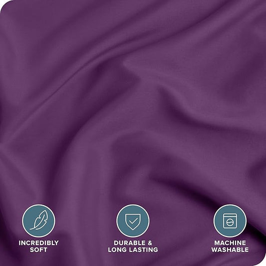 Bare Home Bedding Duvet Cover Extra Long Size - Premium 1800 Super Soft Collection - Lightweight, Cooling Duvet Cover - Soft Breathable Bedding (Twin/Twin XL, Plum)
