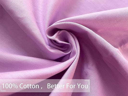 iMaylex Soft 100% Egyptian Cotton Zipper Pillow Case, Cozy and Lightweight Pillowcase, Easy Care, Light Purple, Body, 20" x 54"