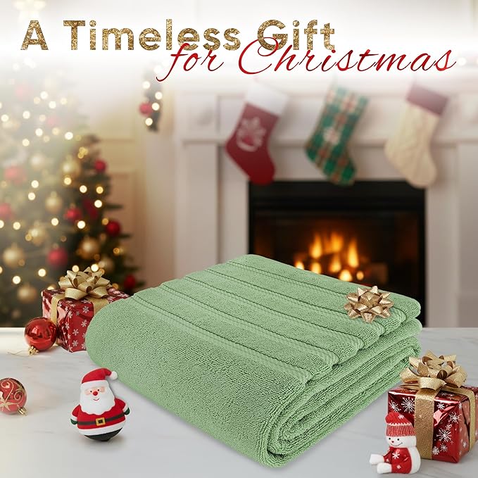 American Soft Linen 35x70 Jumbo Large Bath Towels, 600 GSM 100% Cotton Turkish Bath Sheet, Oversized Luxury Bath Towels for Bathroom Beach and Pool, Sage Green