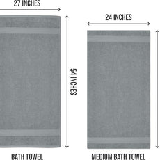 Utopia Towels 6 Pack Medium Bath Towel Set, 24 by 48 Inches, 500 GSM 100% Ring Spun Cotton, Lightweight and Highly Absorbent Quick Drying Premium Towels for Hotel, Spa and Bathroom, Cool Grey