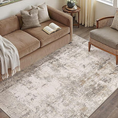 4x6 Washable Area Rug Brown Grey Abstract Entryway Office Throw Rug Neutral Modern Non Slip Soft Low Pile Indoor Carpet for Living Room Bedroom Kitchen Entrance