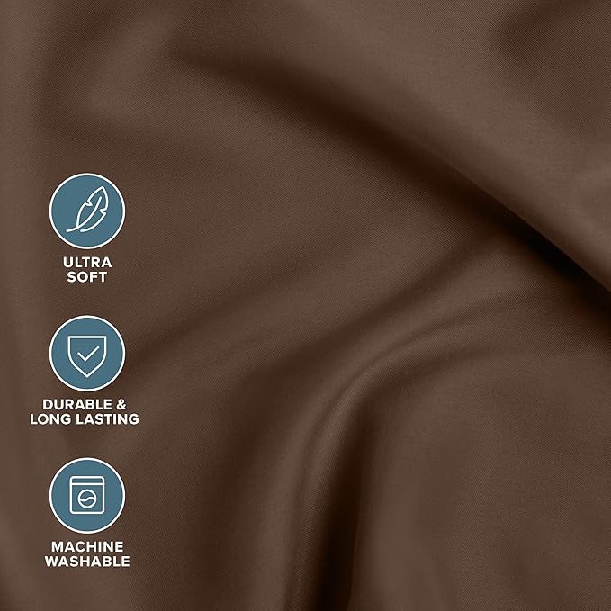 Bare Home Bed-in-A-Bag 5 Piece Comforter & Sheet Set - Twin XL - Goose Down Alternative - Ultra-Soft 1800 Premium Bed Set (Twin XL, Cocoa/Cocoa)