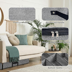 homyfort Under the Bed Shoe Organizer Fits 12 Pairs and 4 Pairs Boots,Sturdy & Breathable Materials,Underbed Storage Solution for Kids Men & Women Shoes,Great Space Saver for Your Closet Set of 2