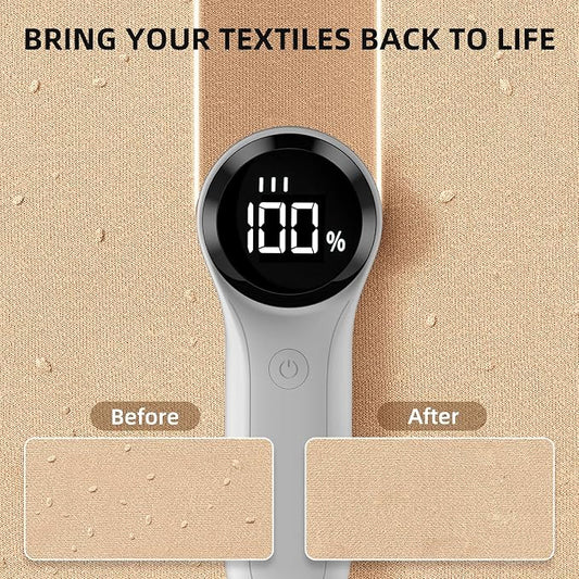 Fabric Shaver, Electric Lint Remover, Rechargeable Lint Shaver, Household Essentials for Clothes, Upholstery, Furniture, Sweater Defuzzer to Remove Pilling, Battery Operated, Birch