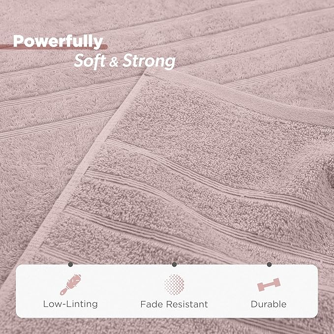 Martex 6-Piece Towel Set – Ultimate Performance – 100% Cotton – 2 Bath Towels – 2 Hand Towels – 2 Wash Cloths – Versatile – Low-Linting – Supersoft & Absorbent Bathroom Set – Easy Care – Crystal Pink