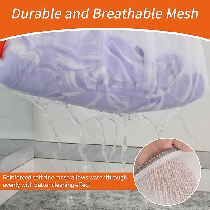 Gifts for Women, Polecasa 3Pcs Mesh Laundry Bags with Sturdy Zipper, Even Mesh Holes, Variety Sizes for all Your Delicates, Lingerie, Bras, Baby Clothes -Travel Essentials (1 Large, 1 Medium, 1 Small)