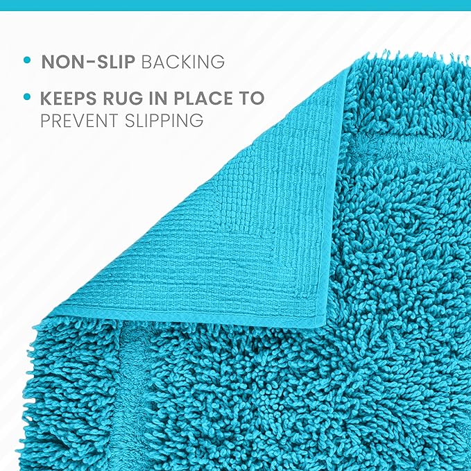 Martex 100% Cotton Ringspun Bath Rug | Super Soft | Super Absorbent | Essential Bathroom Rugs | Non-Slip Bath Mat | Quick Drying Bath Mat | Aqua