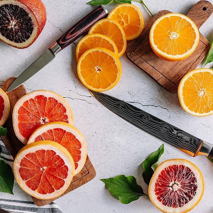 Yatoshi 9 Piece Block Set - Pro Kitchen Knife Set Ultra Sharp High Carbon Steel with Ergonomic Handle