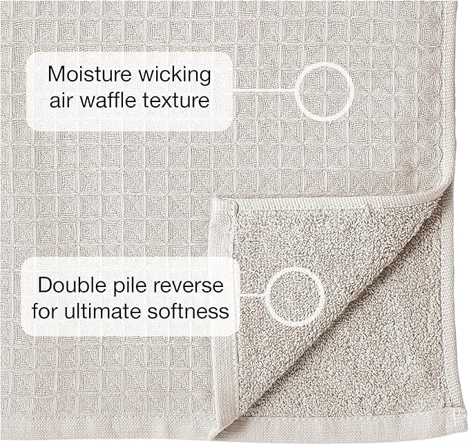 UCHINO Waffle Twist Cotton Weave Hand Towel for Bathroom Lightweight Absorbent Quick Dry Honeycomb Texture Solid Terry Loop Reverse 20" x 30", 1 Hand Towel, Indigo