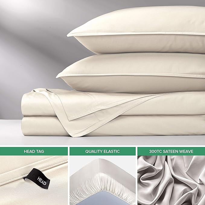 Pure Bamboo Short Queen Sheets for RV Camper (60"x75") - Genuine 100% Organic Viscose Derived from Bamboo Bed Sheet Set, Soft & Cooling, 2 Year Quality Promise (Short Queen, Ivory)