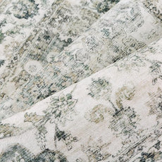 5x7 Washable Neutral Area Rug Green Vintage Living Room Bedroom Carpet Non-Slip Soft Low Pile Floral Indoor Throw Rug for Dining Room Entryway Office