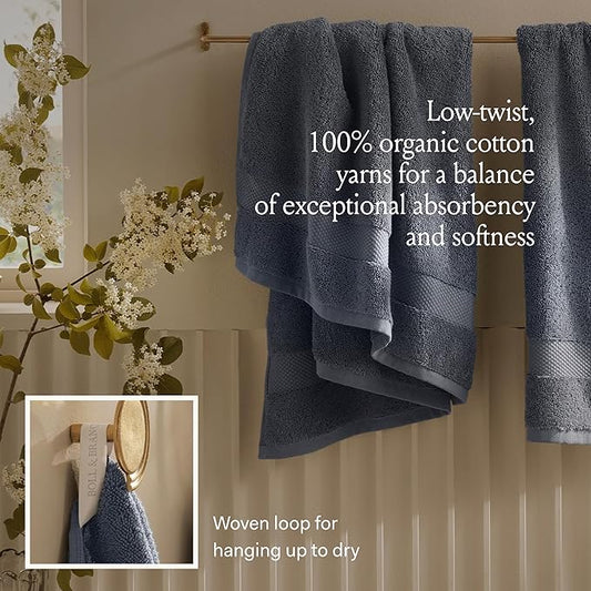 BOLL & BRANCH Plush Bath Towel Set - Holly - 6 Piece - Includes 2 Bath Towels, 2 Hand Towels & 2 Washcloths - 100% Organic Cotton - Ultra Soft & Luxurious - Quick Absorbing