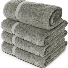 Chakir Turkish Linens | Hotel & Spa Quality 100% Cotton Luxury Turkish Towels | Soft & Absorbent (30x60 Inches Extra Large Bath Towels, Set of 4 - Gray)