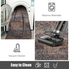 RUGSURE Washable Area Rug - 1/6 Thick - Stain & Water Resistant Non-Slip - Resistant Rug for Living Room, Bedroom, Nursery, Pet & Child Friendly, Vintage Charm Area Rugs (Rust, 4' x 6')