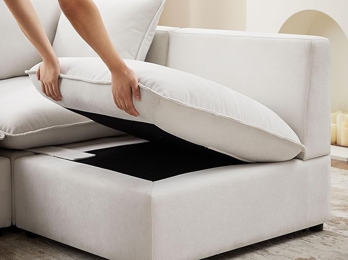 VANOMi Modular Sectional Sofa 6 Seater, Convertible Sectional Couch for Living Room with Rearrangeable Seats, U Shaped Sofa