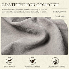 WOWMAX 85% Linen 15% Cotton Blend Headboard Pillow – Queen Size Reading Wedge Backrest for Bed, Handmade Firm Support Bolster Cushion with Removable Cover, Premium Bed Rest Pillow, Black