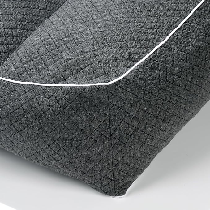 HOMBYS Shredded Memory Foam Knee Pillow for Side Sleepers, 6.5" Height Pillow Between Legs for Aligns Spine & Relieves Pressure Hip & Leg Elevation, Supportive Pillow for Pregnancy, Sciatica, Grey