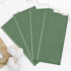 Homaxy Premium Kitchen Towels(18”x 28”, 8 Pack), Large Cotton Kitchen Hand Towels, Flat and Terry Dish Towels, 380 GSM Highly Absorbent Tea Towel Set with Hanging Loop, Grass Green