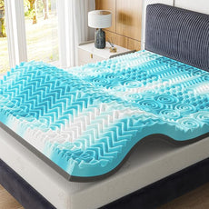 4 Inch Memory Foam Mattress Topper, 7-Zone Twin Mattress Topper with Cooling Gel, CertiPUR-US Certified for Pressure Relief & Enhanced Sleep Comfort